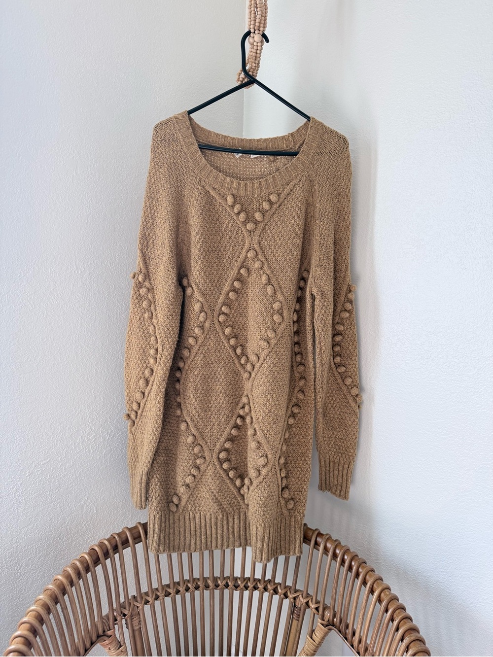 Anthropologie Moth Pom Pom Wool Tunic Sweater